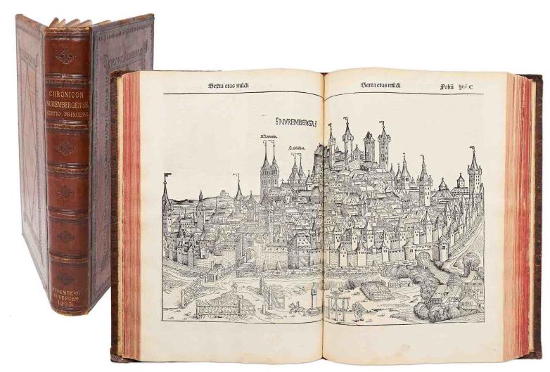 A Primeira Edição de 1493 da Crónica de Nuremberg vendida por $65.000